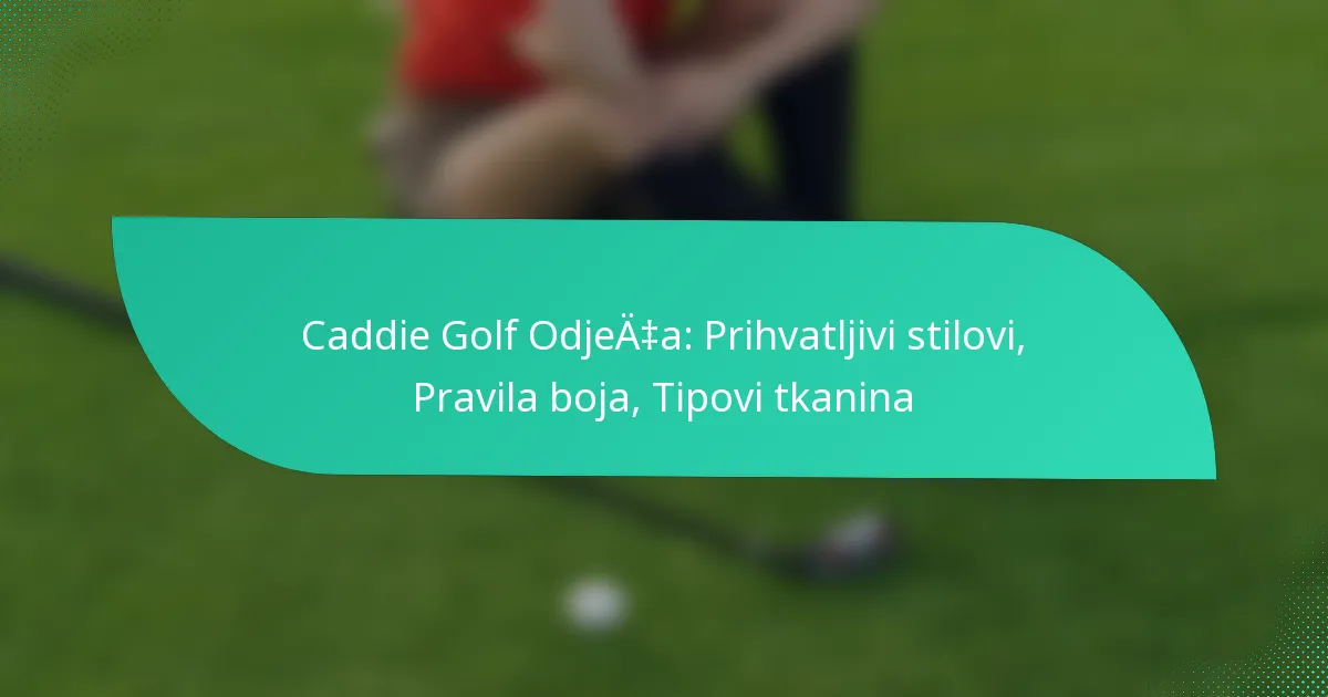 Caddie Golf Odjeća: Prihvatljivi stilovi, Pravila boja, Tipovi tkanina