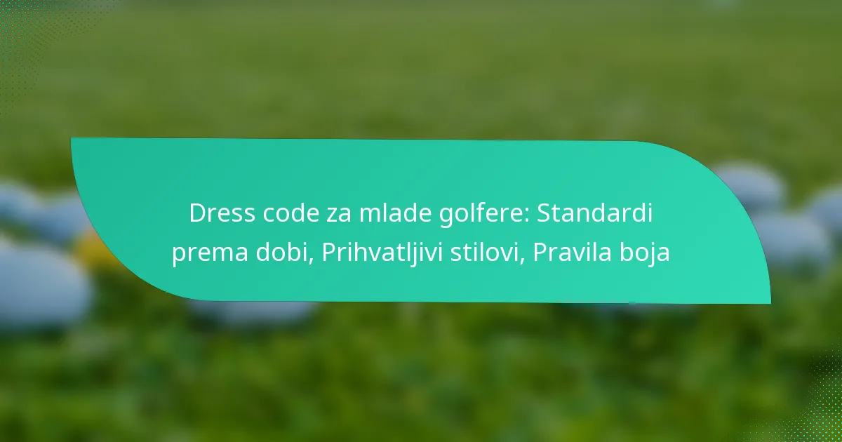 Dress code za mlade golfere: Standardi prema dobi, Prihvatljivi stilovi, Pravila boja