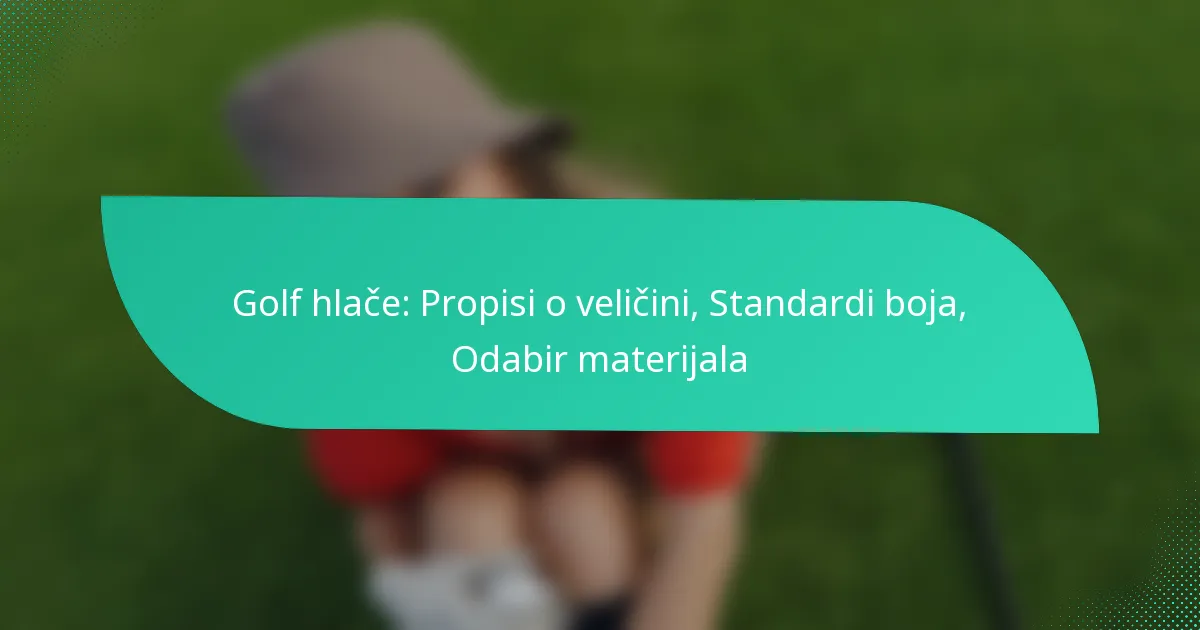 Golf hlače: Propisi o veličini, Standardi boja, Odabir materijala