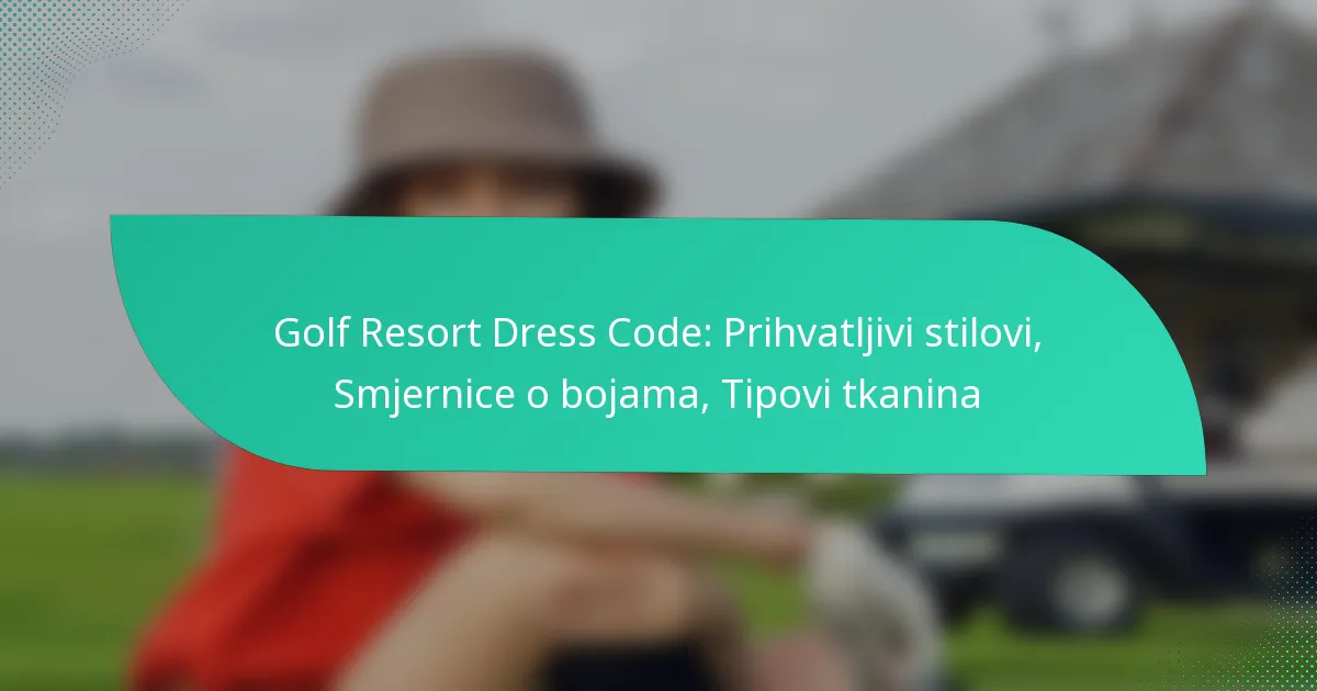 Golf Resort Dress Code: Prihvatljivi stilovi, Smjernice o bojama, Tipovi tkanina