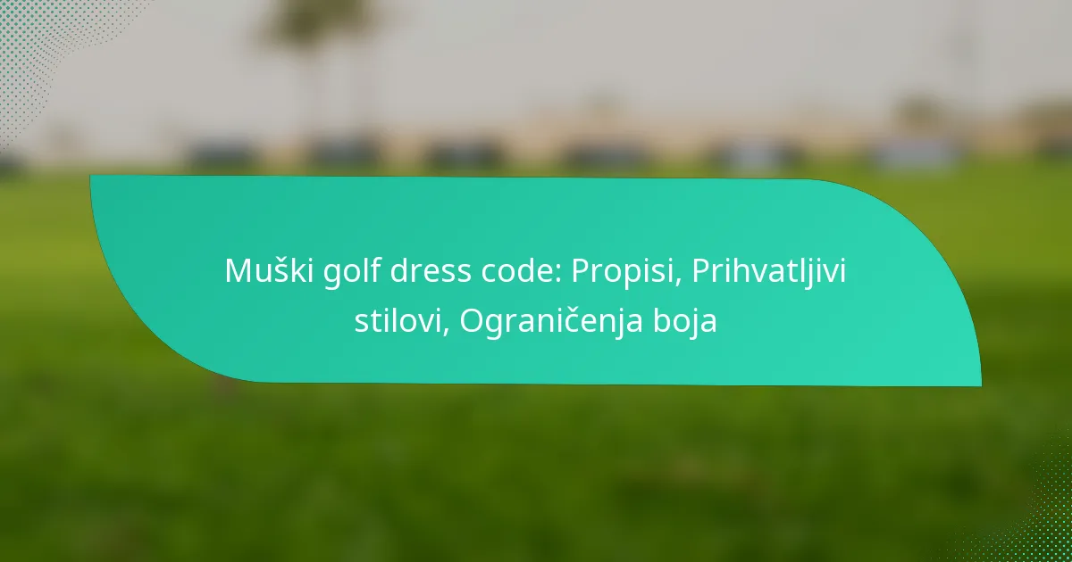 Muški golf dress code: Propisi, Prihvatljivi stilovi, Ograničenja boja