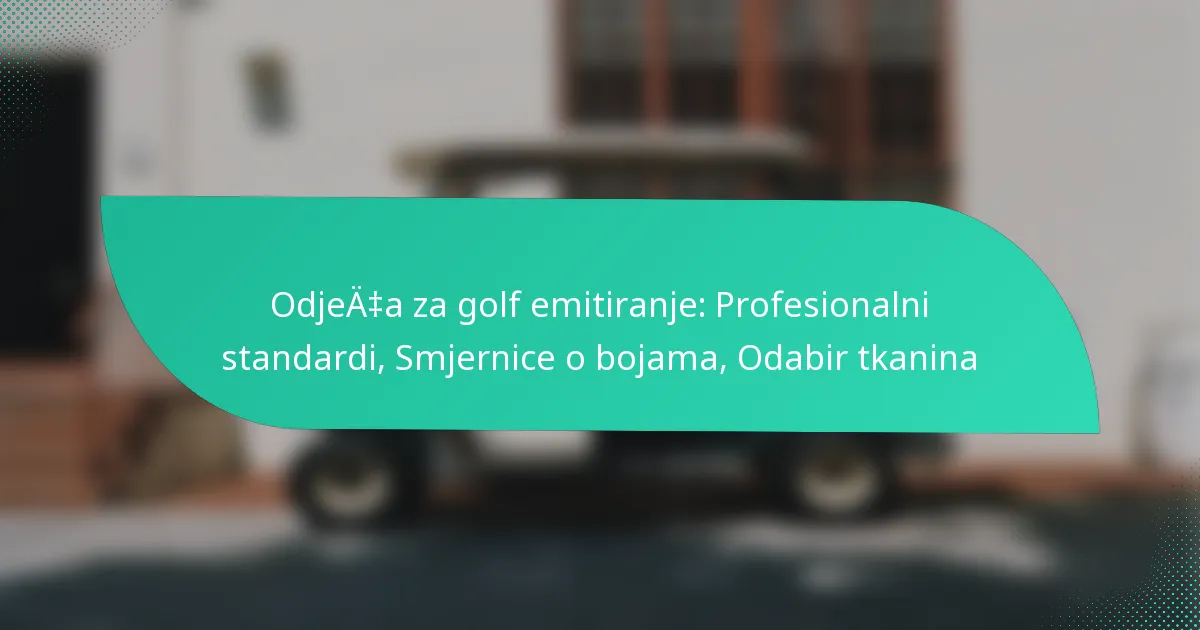 Odjeća za golf emitiranje: Profesionalni standardi, Smjernice o bojama, Odabir tkanina