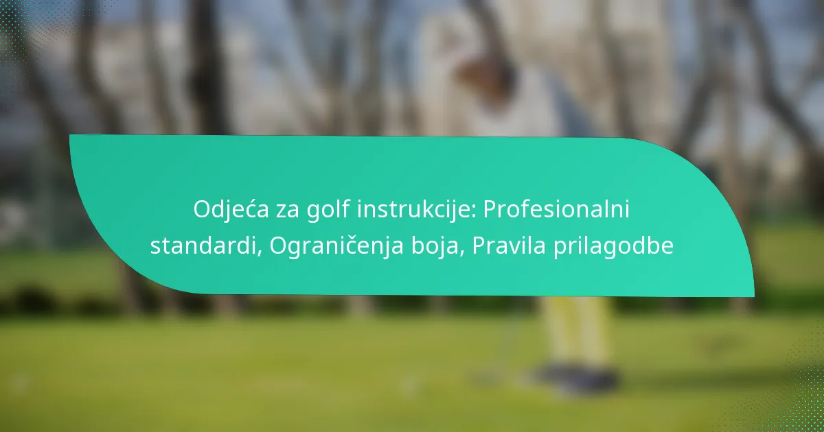 Odjeća za golf instrukcije: Profesionalni standardi, Ograničenja boja, Pravila prilagodbe