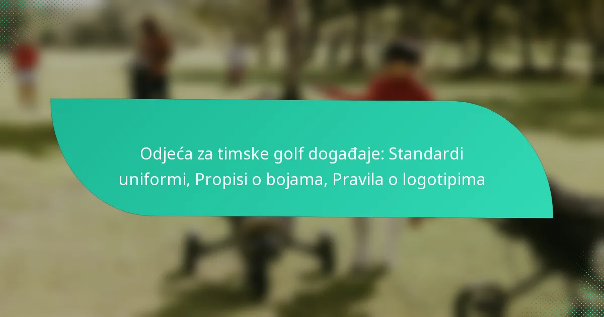 Odjeća za timske golf događaje: Standardi uniformi, Propisi o bojama, Pravila o logotipima