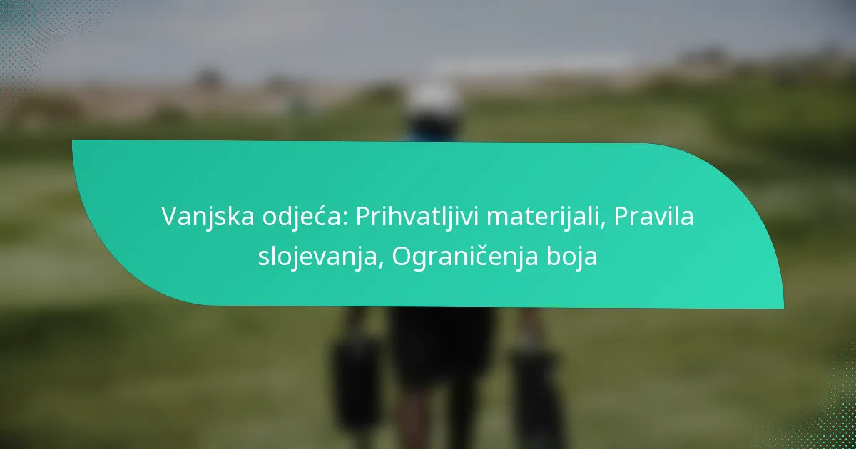 Vanjska odjeća: Prihvatljivi materijali, Pravila slojevanja, Ograničenja boja