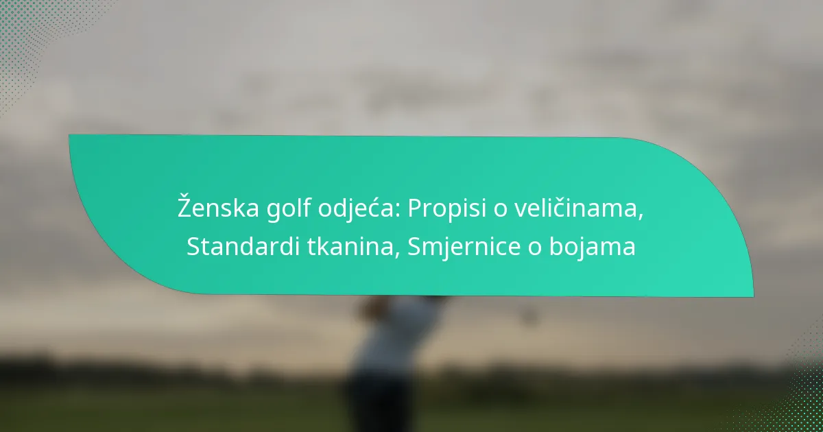 Ženska golf odjeća: Propisi o veličinama, Standardi tkanina, Smjernice o bojama